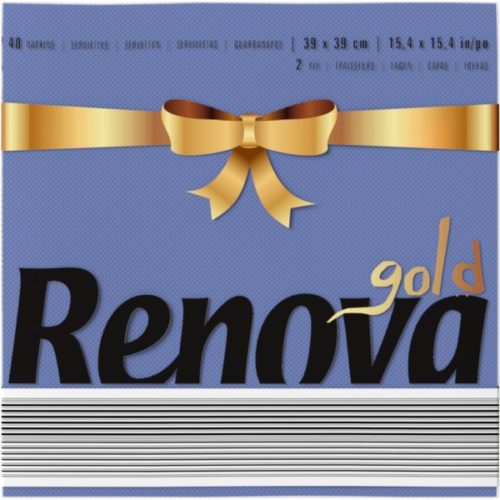 GUARDANAPO RENOVA GOLD AZUL ESCURO F/D 39X39 40UN
