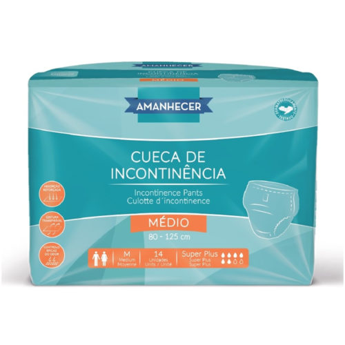CUECA INCONTINENCIA AMANHECER TAMANHO MÉDIO 14UN