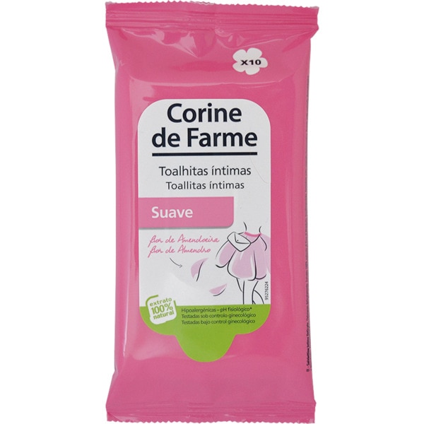 TOALHITAS ÍNTIMAS SUAVES CORINE DE FARME 10UN