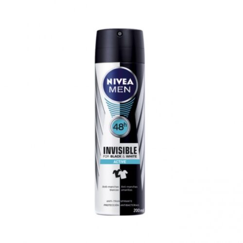 DESODORIZANTE INVISIBLE BLACK&WHITE ACTIVE NIVEA MEN 200ML