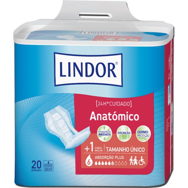 FRALDAS LINDOR ANATÓMICO PLUS 20UN