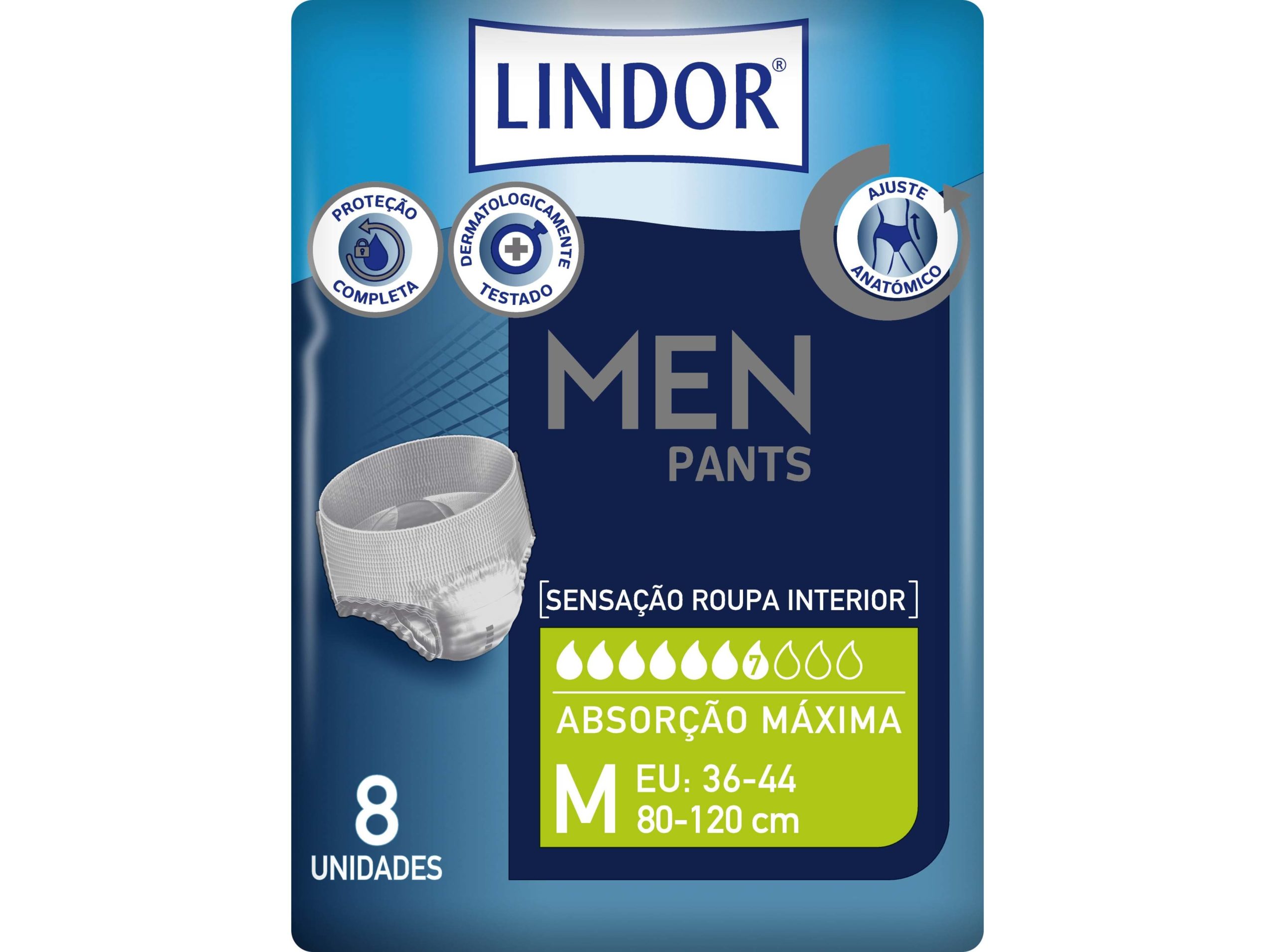 CUECA LINDOR INCONTINÊNCIA HOMEM MAXI TAM-M 8UN