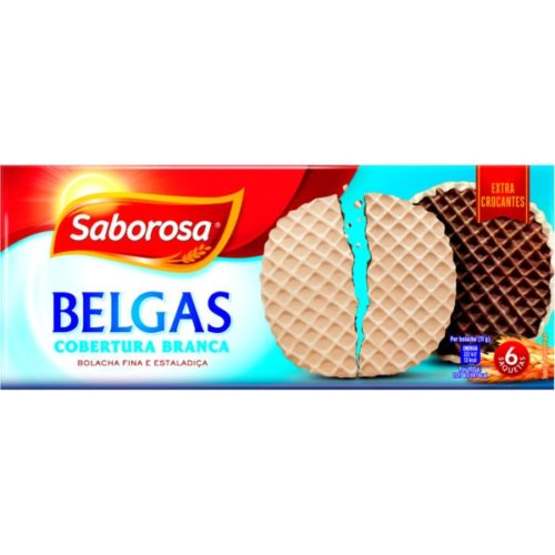 BOLACHAS BELGAS CHOCOLATE BRANCO SABOROSA 198GR