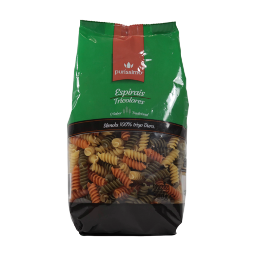 MASSA ESPIRAIS TRICOLORES PURISSIMO 500G