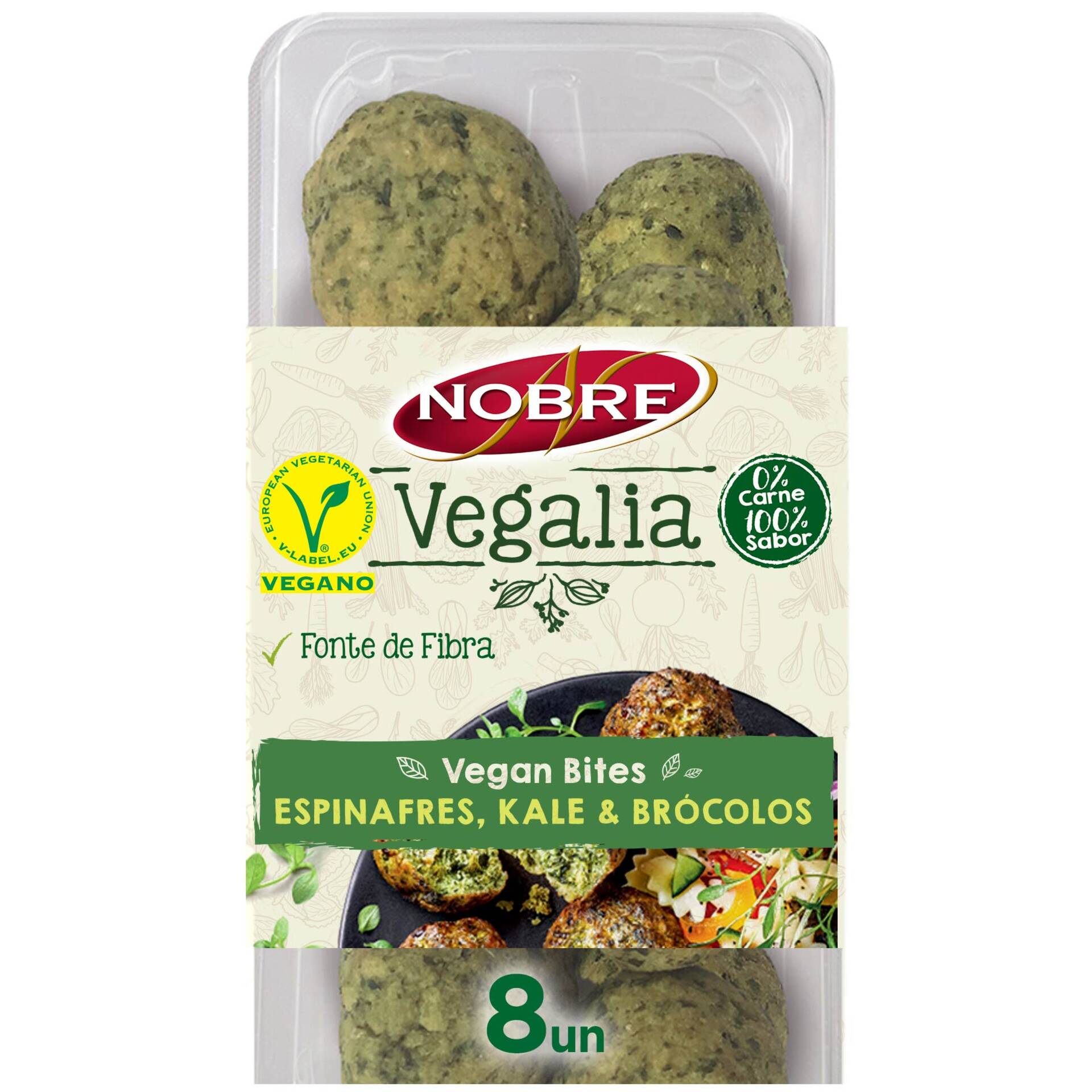 VEGAN BITES ESPINAFRES, KALE E BRÓCOLOS NOBRE 160GR