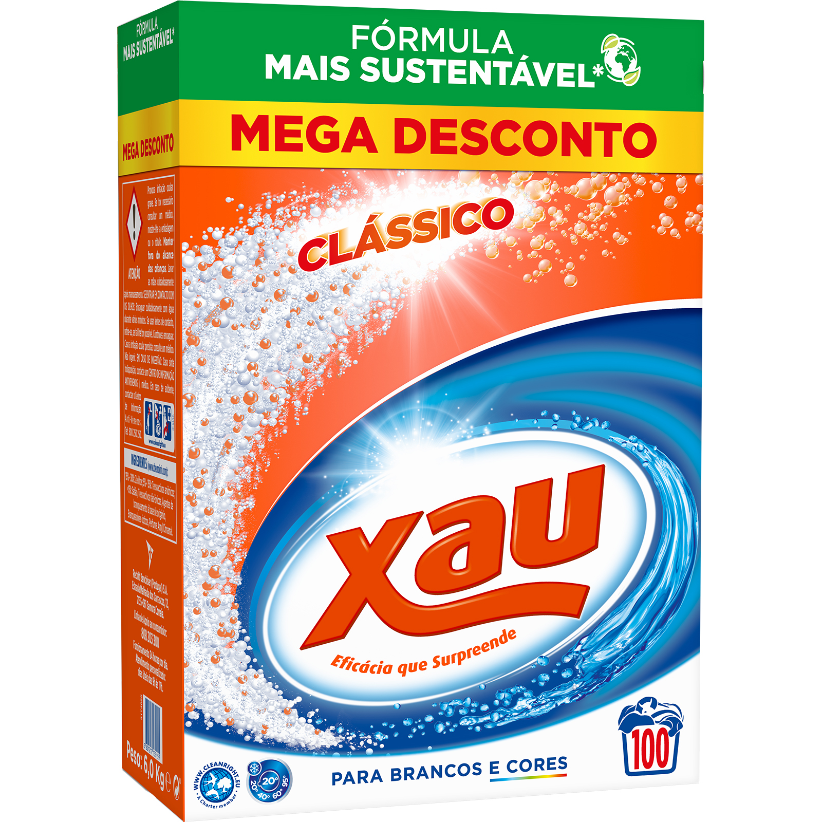 DETERGENTE PÓ ROUPA XAU CLÁSSICO 100 DOSES