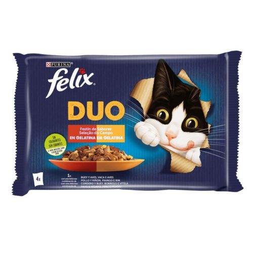 ALIM GATO FELIX DUO SELEÇÃO CAMPO 4X85G