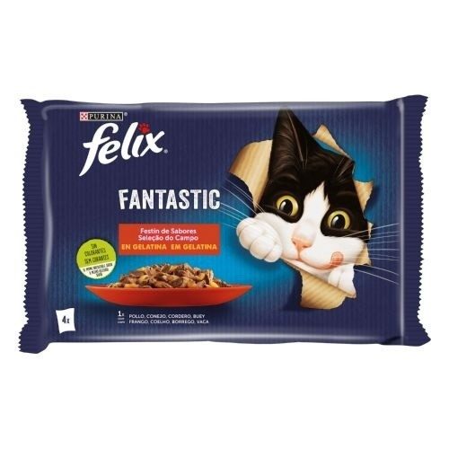 ALIM GATO FELIX FANTASTIC SELEÇÃO CAMPO 4X85G