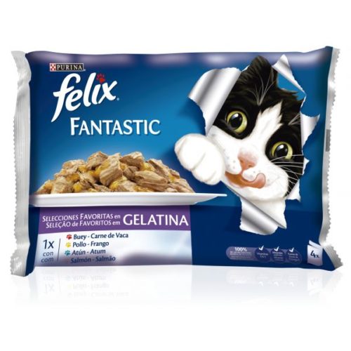 ALIM GATO FELIX FANTASTIC SELEÇÃO FAVORITOS 4X85G
