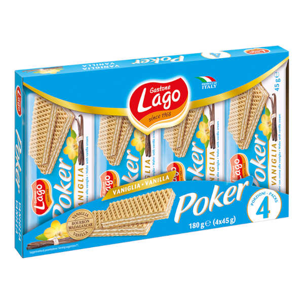 WAFER LAGO POKER BAUNILHA 4X45G