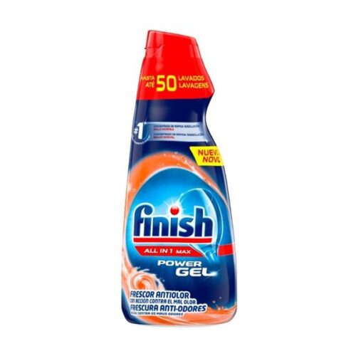 DETERGENTE MÁQUINA LOIÇA FINISH POWER GEL ANTI ODORES 1L 50 DOSES