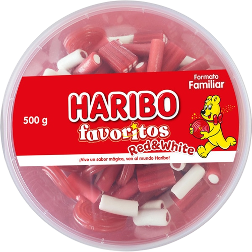 GOMAS RED & WHITE HARIBO 500GR - Image 2