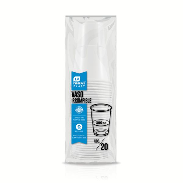 COPO PLASTICO BRANCO 300CC 1108 20UN