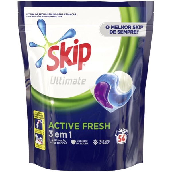 DETERGENTE SKIP ULTIMATE ACTIVE FRESH 3EM1 54CAPS