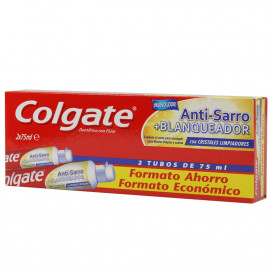 PASTA DE DENTES ANTI-TARTARO+BRANQUEADOR COLGATE 2X75ML