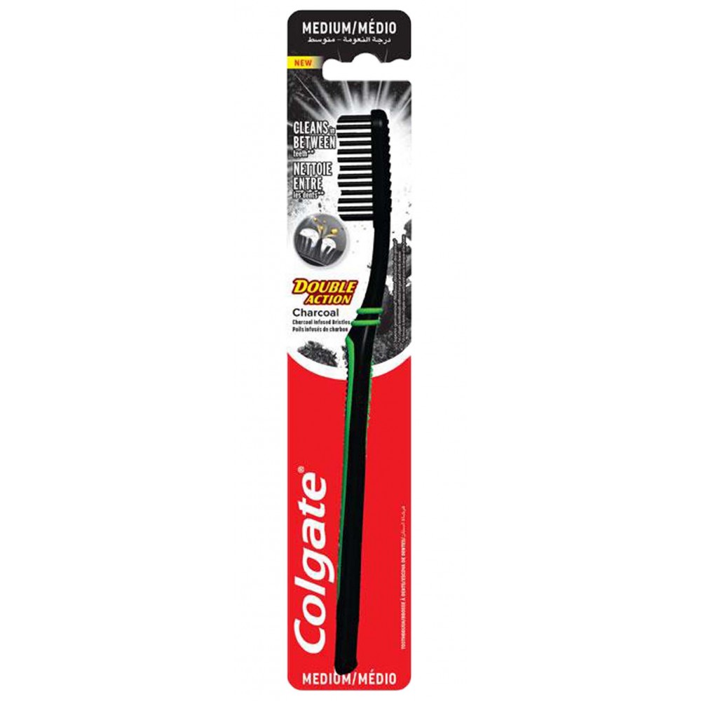 ESCOVA DE DENTES MEDIO DOUBLE ACTION CHARCOAL COLGATE 1U