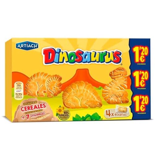 BOLACHA DINOSSAUROS CEREAIS ARTIACH 120GR
