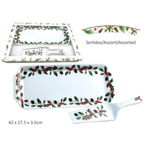 CONJUNTO TARTEIRA NATAL C/ESPATULA 42X27,5X3,5CM E-31