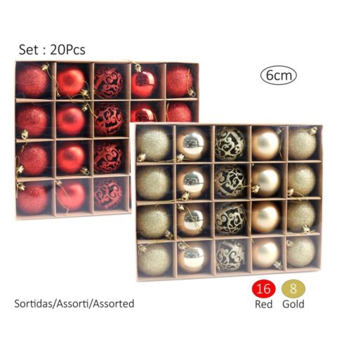 CONJUNTO 20 BOLAS NATAL 6CM T22-TR-101-6