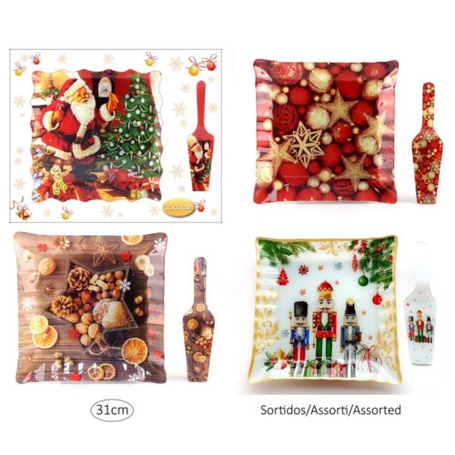 PRATO NATAL 31X31CM C/ESP VID S12/2