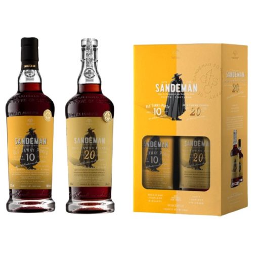 CONJUNTO VINHO PORTO SANDEMAN 10ANOS 50CL +  SANDEMAN 20ANOS 50CL