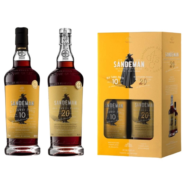 CONJUNTO VINHO PORTO SANDEMAN 10ANOS 50CL + SANDEMAN 20ANOS 50CL