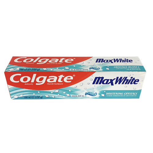 PASTA DE DENTES COLGATE MAX WHITE CRISTAIS BRANCOS 100ML
