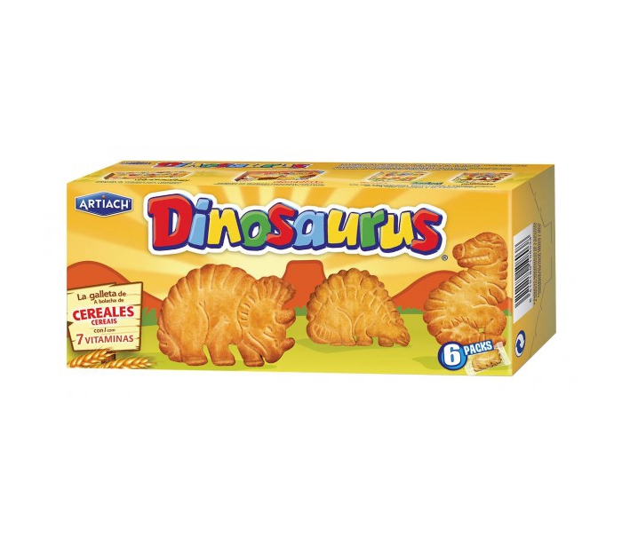 BOLACHA DINOSSAUROS CEREAIS ARTIACH 16UNI 185GR