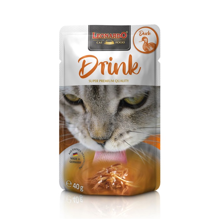 ALIMENTO HÚMIDO P/ GATO DRINK PATO LEONARDO 40GR