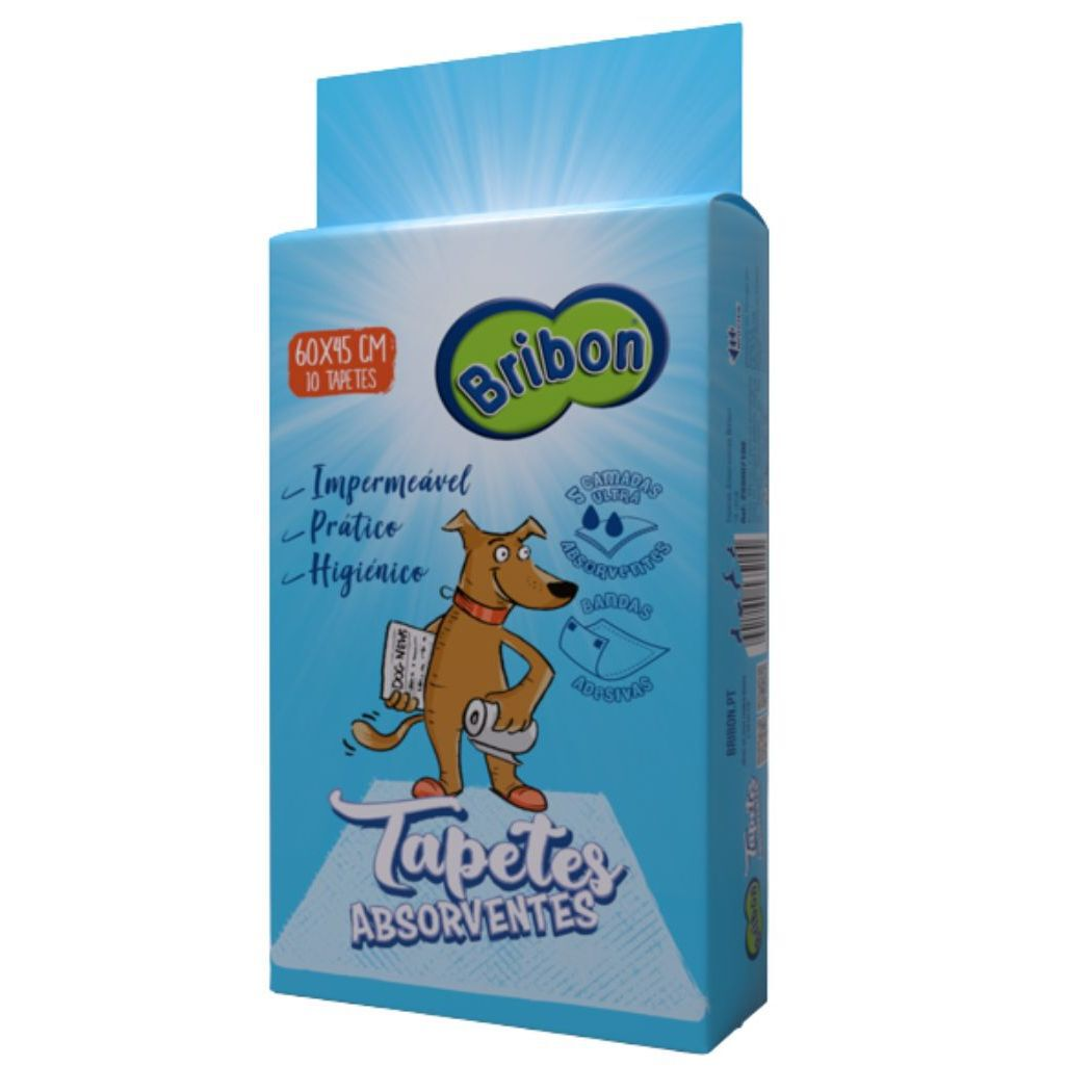 TAPETES ABSORVENTES P/ CÃO 60X45CM BRIBON 10UN