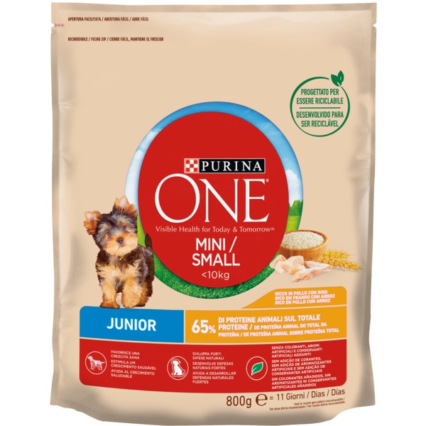 ALIMENTO SECO CÃO MINI/SMALL JUNIOR PURINA ONE 800GR
