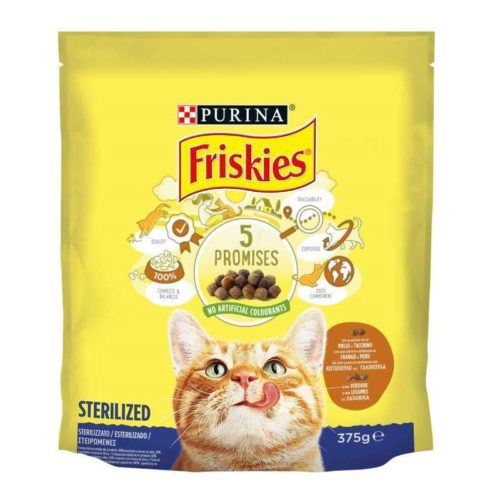 ALIMENTO SECO GATO ESTERILIZADO FRANGO E PERU FRISKIES 375GR