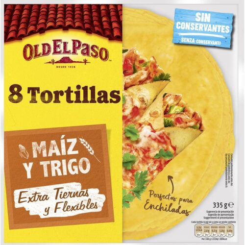 TORTILHA MILHO E TRIGO OLD EL PASO 335G 8UN