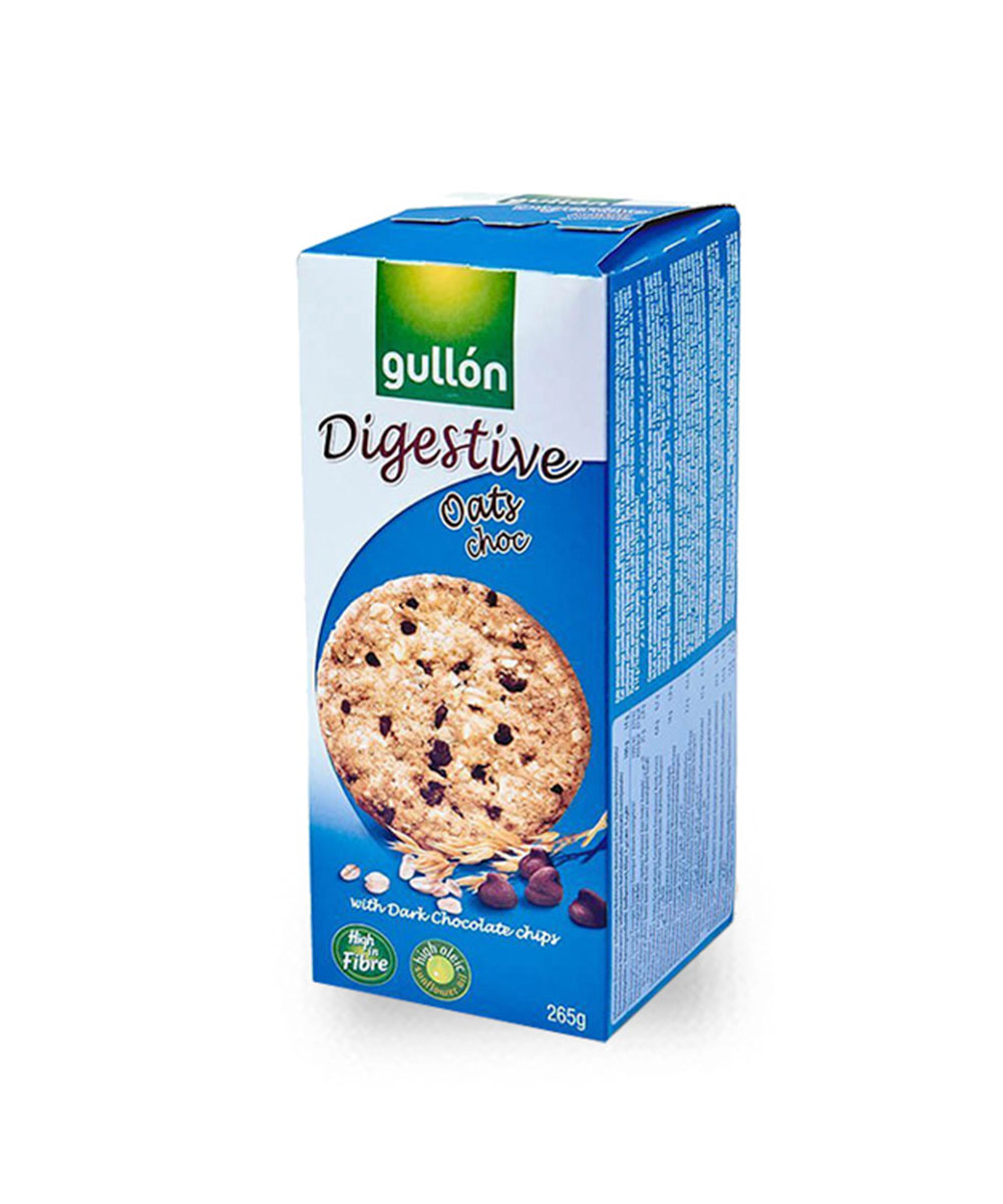 BOLACHAS DIGESTIVE GULLON AVEIA CHOCOLATE 265G