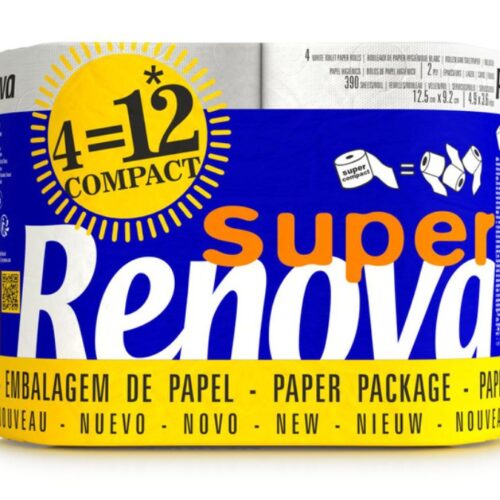 PAPEL HIGIÉNICO SUPER COMPACT BRANCO RENOVA 4=12R