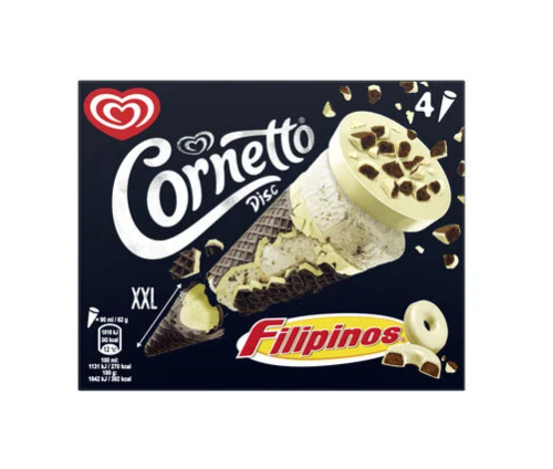 GELADO CORNETTO FILIPINOS 4X90 ML