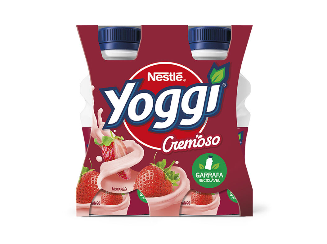 IOGURTE LÍQUIDO YOGGI MORANGO CREMOSO 4X160ML