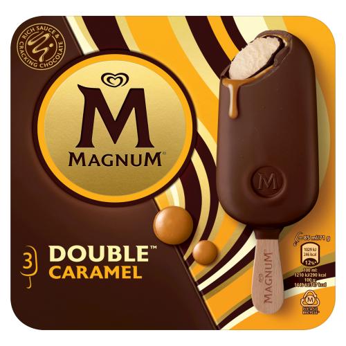 GELADO MAGNUM DOUBLE CARAMEL 3X88ML