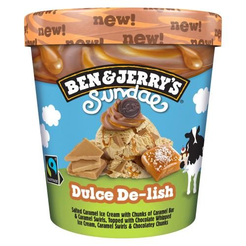 GELADO BEN & JERRY'S SUNDAE DULCE DE-LISH 427ML