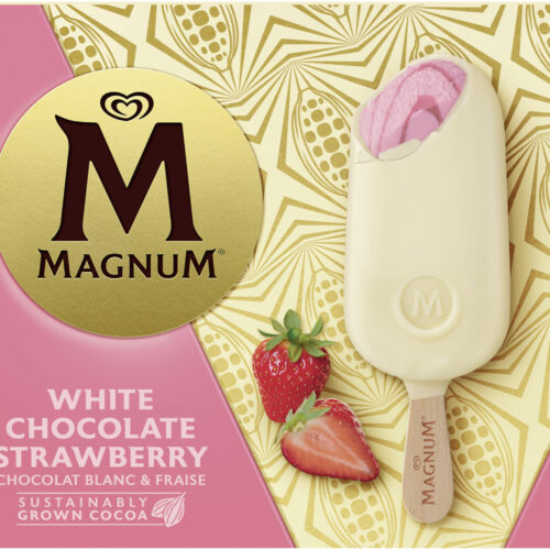GELADO CHOCOLATE BRANCO E MORANGO MAGNUM 4X100ML