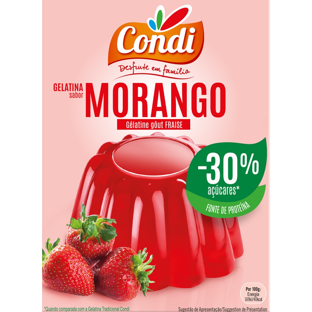 GELATINA MORANGO -30% CONDI 114GR