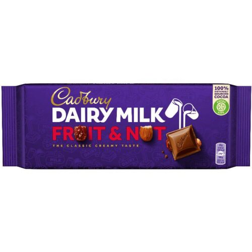 CHOC CADBURY DAIRYMILK FRUIT & NUT 180G