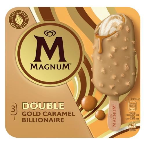 GELADO DOUBLE GOLD CARAMEL BILLIONAIRE MAGNUM 3X85ML