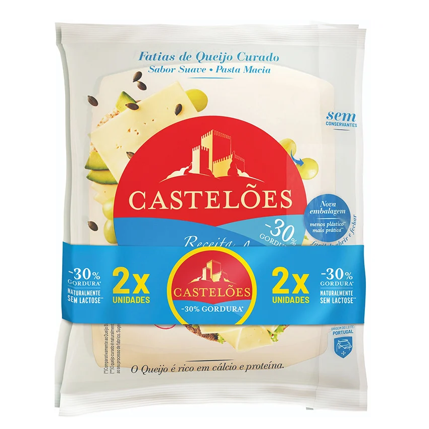 QUEIJO FATIADO CASTELÕES S/ LACTOSE 2X150GR