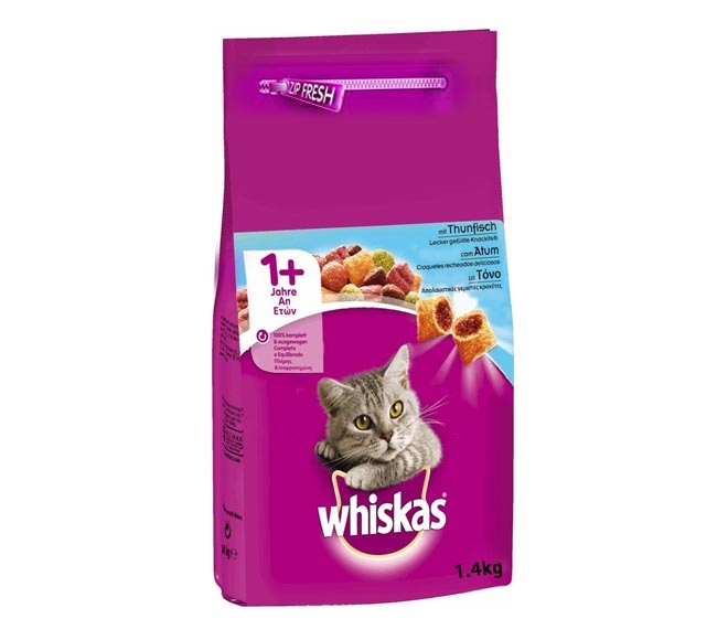 ALIMENTO SECO P/ GATO ADULTO WHISKAS ATUM 1,4KG