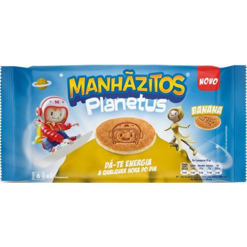 BOLO PLANETUS BANANA MANHÃZITOS 6X2UNI 210GR