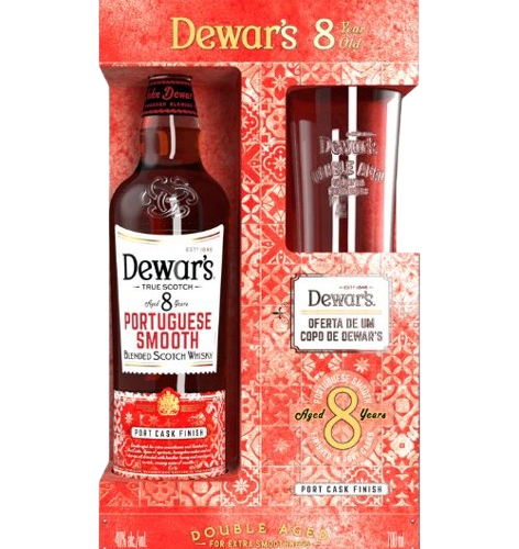 WHISKY DEWAR'S 8ANOS PORTUGUESE SMOOTH 70CL + COPO