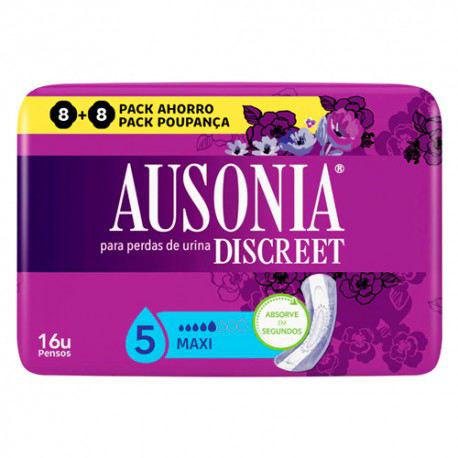 PENSOS INCONTINÊNCIA MAXI AUSONIA DISCREET 8+8UN
