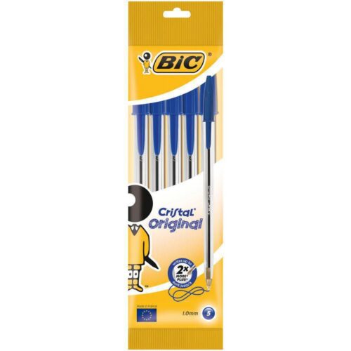 CANETA AZUL BIC CRISTAL 5UN