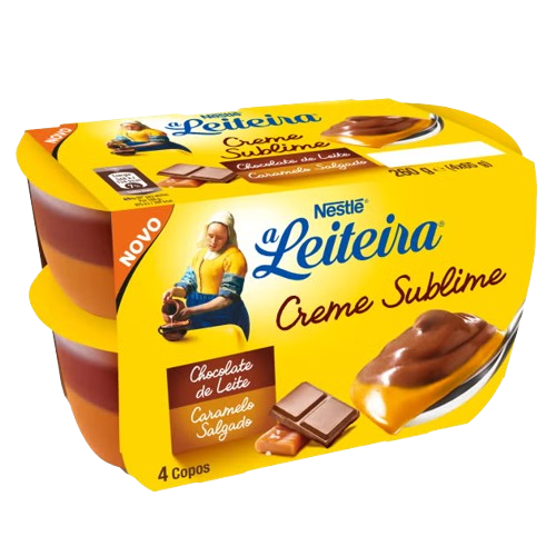 CREME SUBLIME CHOCOLATE DE LEITE CARAMELO SALGADO A LEITEIRA 4X65G
